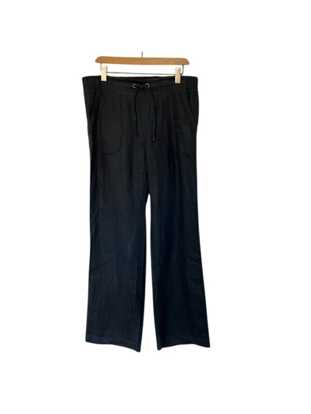 Athleta Womens Sz 12 Linen Wide Leg Pull-On Pants Drawstring Coastal Summer - Picture 2 of 16
